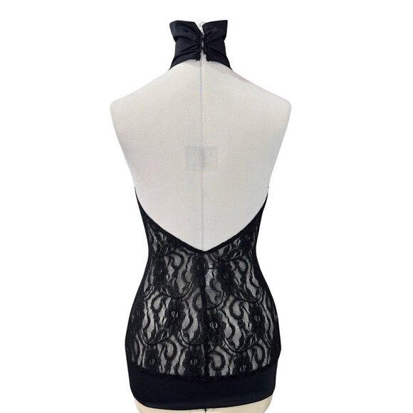 ALEXANDRA Dance Costume Blouson Tunic Top Textured Black Lace‎ Adult XS Backless - Picture 3 of 9